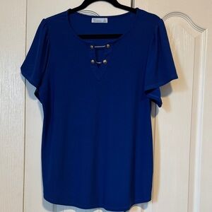 89th & Madison Royal Blue Short Sleeve Top